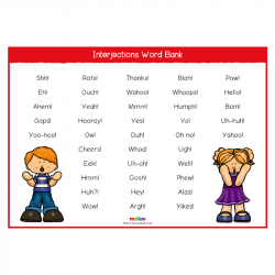 Interjections Word Bank | English | KS1, KS2