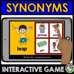 SYNONYMS GAME (VISUALS + WORD INCLUDED) GRAMMAR ACTIVITIES A ...