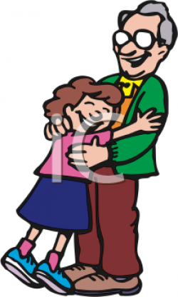 A girl hugging her grandpa | crafts | Royalty free clipart ...