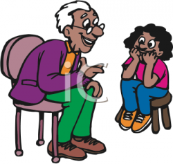 Royalty Free Clipart Image of a Grandfather and ...