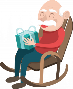 Gift Clip art - The grandfather who received the gift 2659*3231 ...