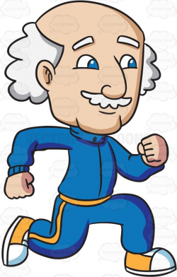 A grandpa enjoying a jog #cartoon #clipart #vector ...