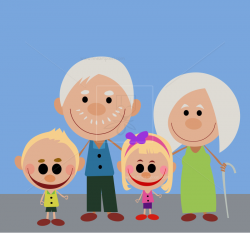Happy Grandpa And Grandma With Kids | Free vectors ...