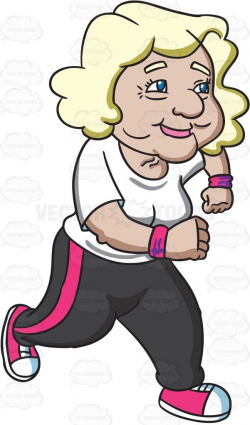 An adorable grandma jogging her way to fitness #cartoon ...