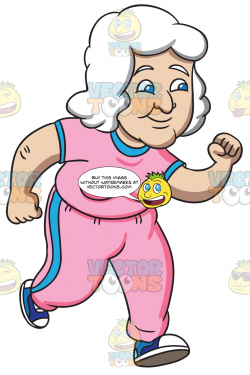 A Charming Grandma Sprints For A Workout