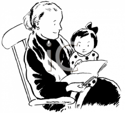 Grandparents Day Clipart - Grandma Reading to Granddaughter ...