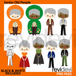Senior old people clipart / Grandma, grandpa, grandparents clip art