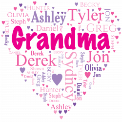 Grandma's Heart Word-Art T-Shirt | Word art and Gift