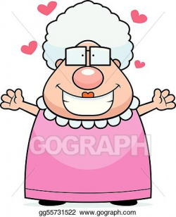 EPS Vector - Grandma hug. Stock Clipart Illustration ...