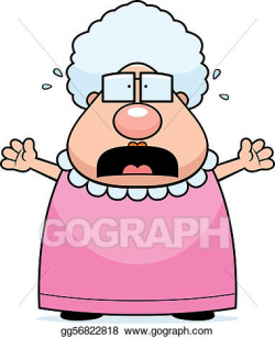 Vector Stock - Scared grandma. Clipart Illustration ...