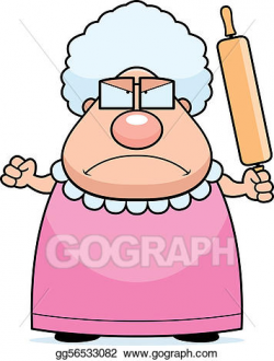 Vector Illustration - Angry grandma. Stock Clip Art ...