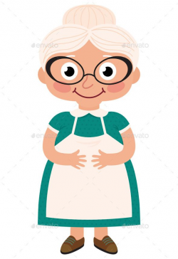 Grandmother Housewife (Vector EPS, CS, apron, cartoon, cute ...