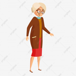 Grandma Wear Glasses White Hair White Hair Grandma, Cartoon ...