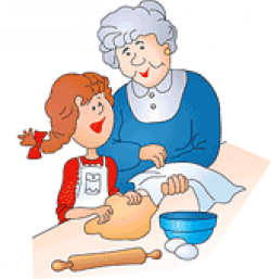 Baking Grandma And Granddaughter Clipart - Clip Art Library