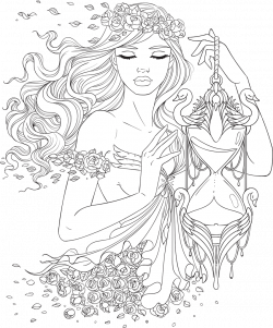 Line Artsy - Free adult coloring page - Time (uncolored) | Coloring ...