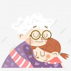Cartoon Cute Grandmother And Child, Cartoon, Lovely, Grandma ...