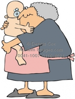 Clipart Image: Grandma Holding A Baby