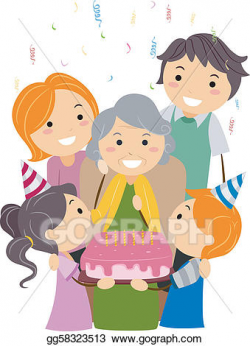 EPS Vector - Birthday grandma. Stock Clipart Illustration ...