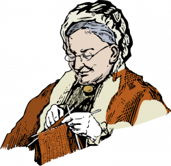 Grandmother Knitting Clipart - Clip Art Library