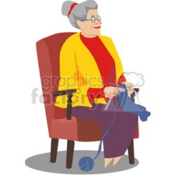 Grandma knitting clipart. Royalty-free clipart # 161856