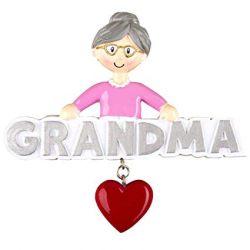 Amazon.com: Personalized Grandma Christmas Ornament - Gray ...