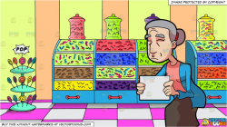 A Sad Grandma Asking For Help and Inside A Candy Store Background