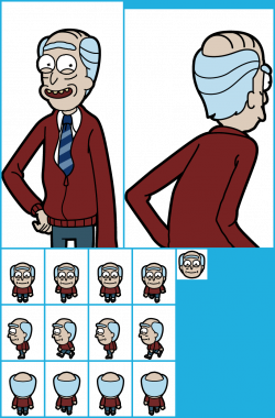 The Spriters Resource - Full Sheet View - Pocket Mortys - Grandpa Rick