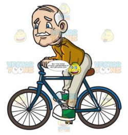 A Grandpa Riding A Bicycle