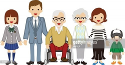 Multi Generation Family Wheelchair Grandpa premium clipart ...