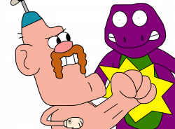 Uncle Grandpa punches Barney by Ozzyguy.deviantart.com on ...