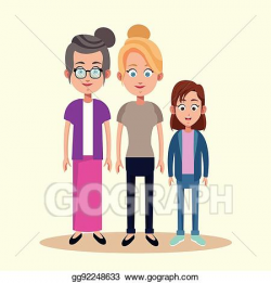 Vector Clipart - Mother grandmother and daughter image ...