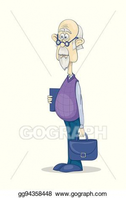 Vector Stock - Funny bald grandfather with gray hair and ...