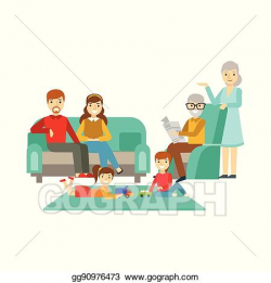 Vector Stock - Parents and grandparents watching kids play ...