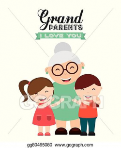 Vector Art - Happy grandparents day . Clipart Drawing ...