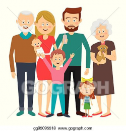 Vector Illustration - Family together. grandpa grandma ...