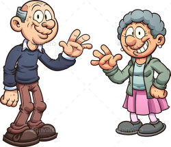 Cartoon grandparents. Vector clip art illustration with ...