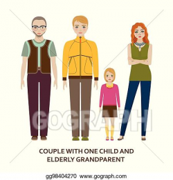 Vector Stock - Couple with one child and elderly grandparent ...