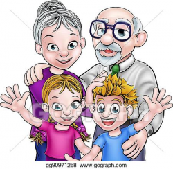 EPS Illustration - Grandparents and children. Vector Clipart ...