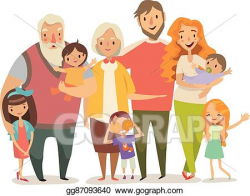 EPS Illustration - Big family portrait. mother, father ...