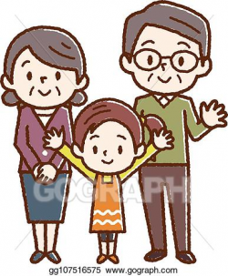 Vector Art - Grandfather and grandmother and daughter. EPS ...