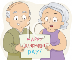 Illustration of an Elderly Couple Holding a Poster ...