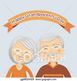 Vector Stock - Happy grandparents day with grey hair ...