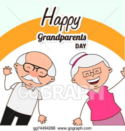 Vector Art - Happy grandparents day . Clipart Drawing ...