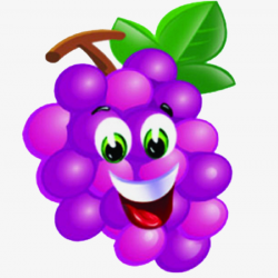 Purple Grape Smiley, Purple Grape, Smile, Cartoon Grapes PNG Image ...