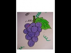 easy drawing for kids,grapes drawing and coloring in simple step