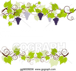 Clip Art Vector - Garden grape vines frame. Stock EPS ...
