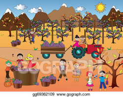 Clipart - Grape harvest. Stock Illustration gg69362109 - GoGraph