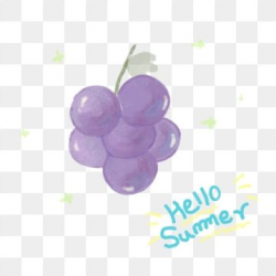 2019 的 Summer Grape Hand Drawn Elements Hello, Hand Painted ...
