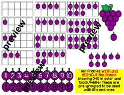 Place value clipart & ten frames-Counting Grapes Clipart