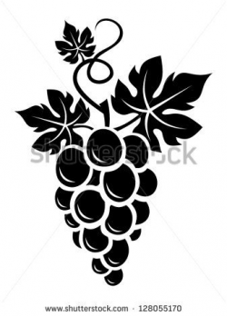 Black silhouette of grapes. Vector illustration. | Paper ...